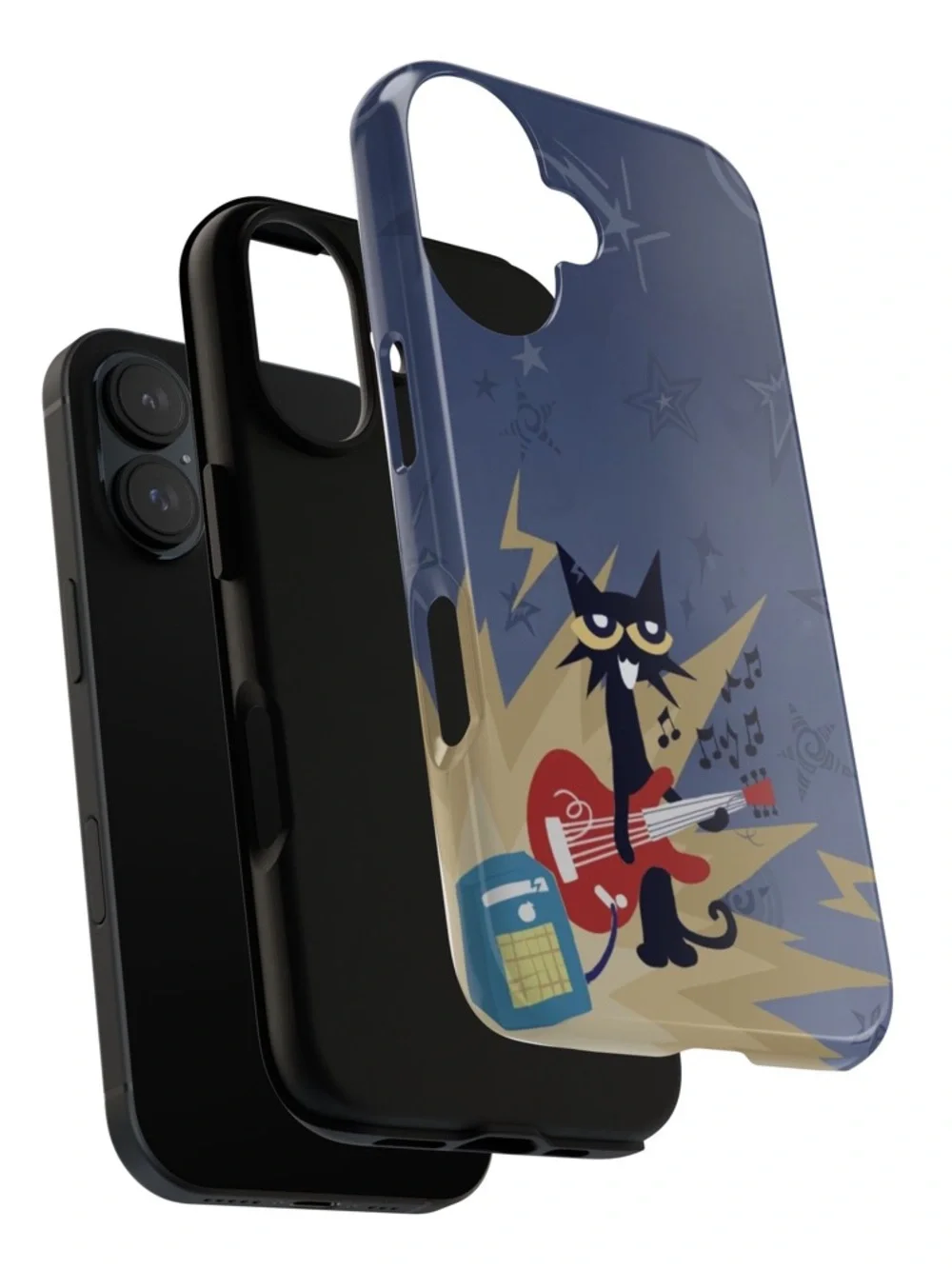 Peter Cat Play Guitar Phone Case - Blue Tough Phone Case